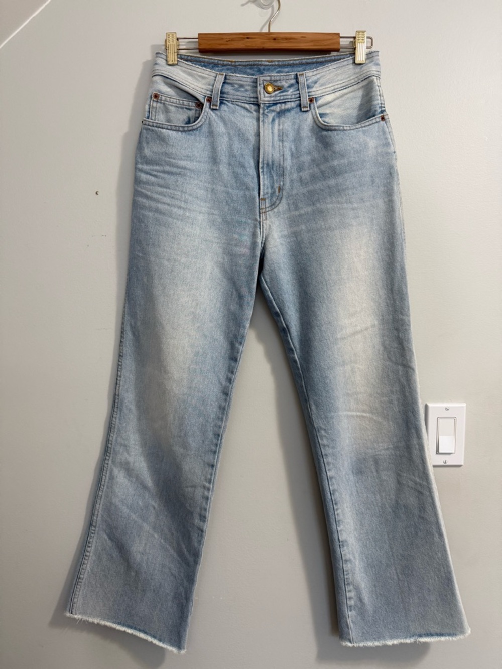 B Sides Cropped Kick Flare Straight Jeans
